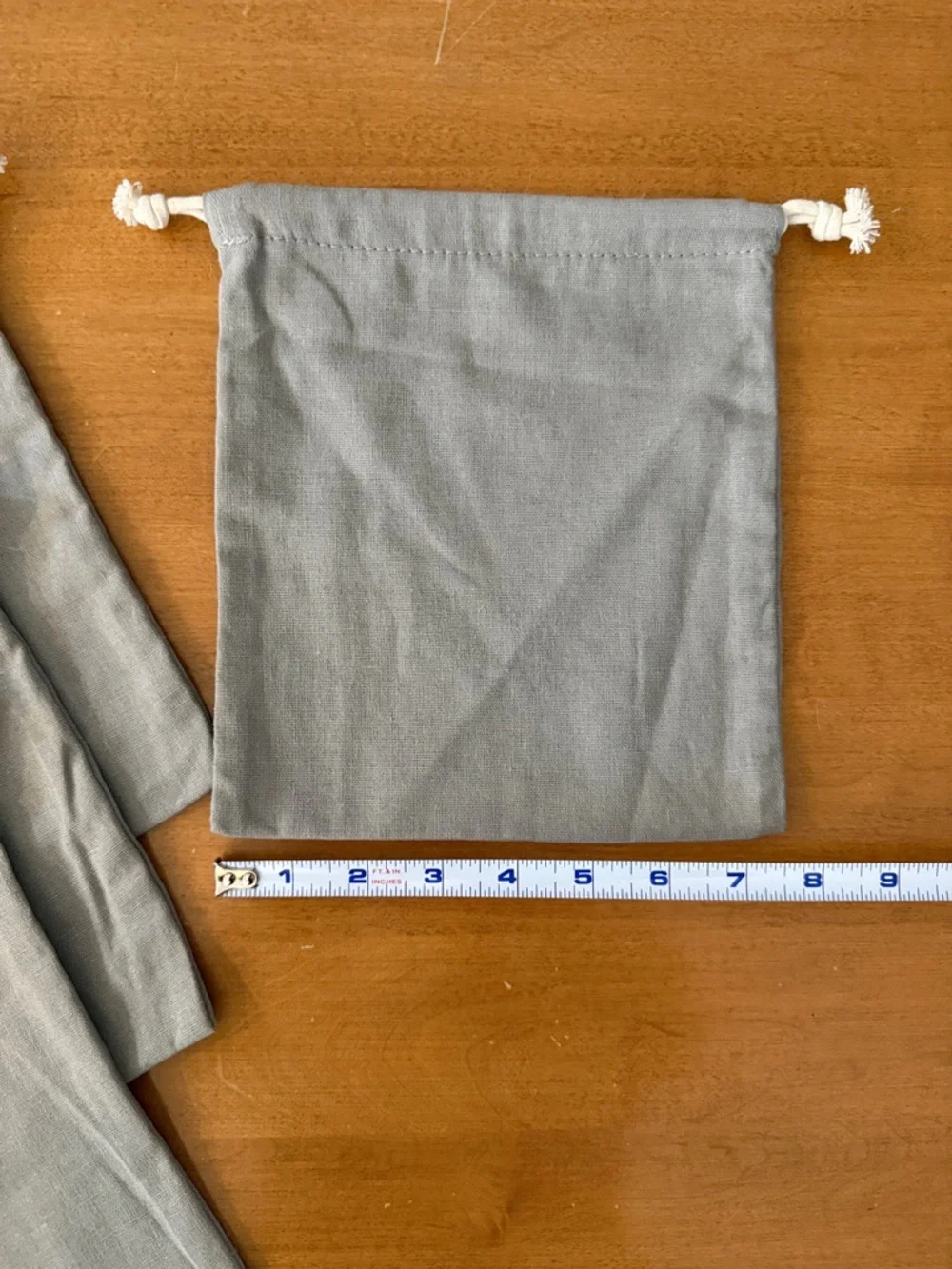 Onsen Gray Cotton canvas Drawstring bag set of four